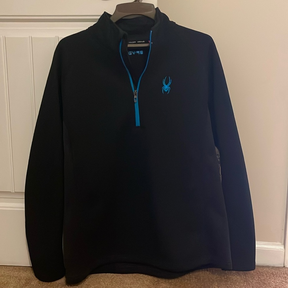 Spyder Half Zip Pullover Black Turquoise Men’s XL